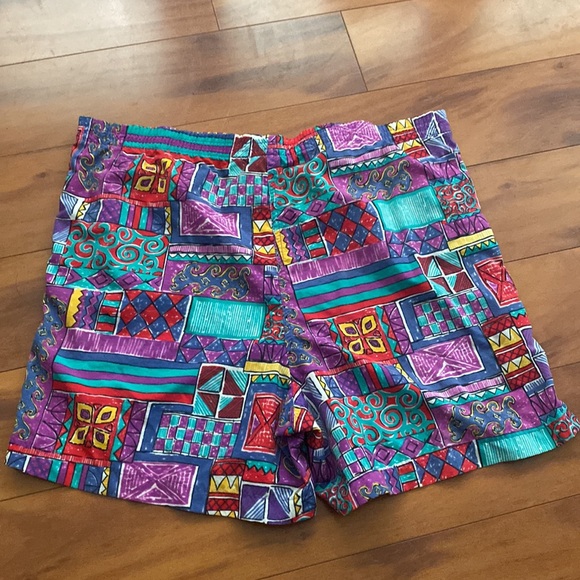 Vintage 1980s On Your Mark Wild Print Nylon Shorts - Picture 4 of 8